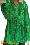Blouses Women Shirt Long Sleeve Top Women Green White Shirt Solid Oversized Shirt Party Club Sexy Outfits Y2K