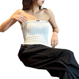 Fongt Hot Girl Wind Bow Characteristic Fabric Knitting Small Wipe Female New Slim Solid Color Vest-Outfit
