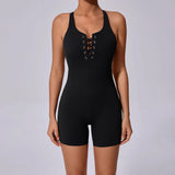 Fongt Back Tight Hollow-Out Yoga Pants Peach Hip All-Piece Speed Dry Exercise Fitness Jumpsuit-Outfit