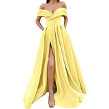 Fongt 2025 New Party Evening Dress Word Shoulder-Singing Noodles Long Overseas Warehouse