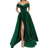 Fongt 2025 New Party Evening Dress Word Shoulder-Singing Noodles Long Overseas Warehouse