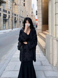 Fongt And Winter Fashion Loose Lazy Sweater Comfortable Imitation Sable Coat Female Purple French Gentle Wind Korean Version