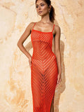 Fongt Beach Skirt Knitted Hollow Sexy Sling With Long Beach Bathwear Sunscreen Hood