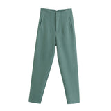 Fongt Workplace Women's Display High Waist Waist Suit Trousers 38 Color Reduced Age And Ankle Pants