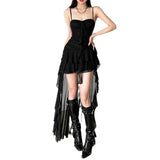 Fongt Summer Women's Solid Color Slim High Waist Fashion One Word Collar Halter Dress-Outfit