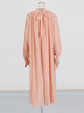 Fongt Women's Chiffon Dress 2025 Autumn Dress With Long Sleeves And Leafs Relaxing Long Dresses