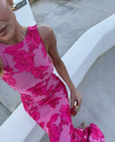 Fongt Women's Clothing 2025 Summer Embroidered Sleeveless Straight Temperament Vacation Dress