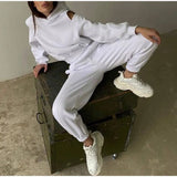 Fongt Women's Clothing 2025 New Two-Piece Set Of Solid-Colored Hooded Short-Wear Trousers