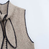 Fongt Autumn And Winter New Women's Bow Knitted Sleeveless Sweater Vest Vest