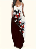 Fongt New Summer Cool Sling Dress Print Temperament Street Large-Size Dress Woman