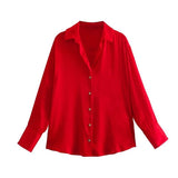 Fongt Homemade New Women's Fashion 20 Color Silk-Sense Tidling Shirt 2197745