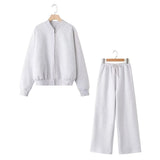 Pilot Jacket Sweater 3399802 Loose High-Waisted Velvet Trousers 319980-Outfit
