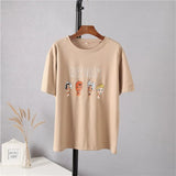 Gothic Printed Women T Shirt 100% Cotton Short Sleeve Cartoon Graphic Female Soft Top Jumper Female Cusual
