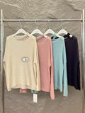 Fongt Xixi 13 Lines 2025 Spring New Ins Temperament Elegant Round-Neck Wool Knit Sweater Sweater Female 25152