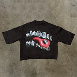 Fongt T-Shirt Five-Sleeved Loose Hip-Hop Top Tide Brand Series