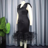 Fongt New V-Neck Sleeveless Bow Dress Designer Mesh Dress Dresses Dresses