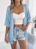 Fongt Summer Short-Sleeved Bohemian Thin Knitted Cardigan Women's Dress