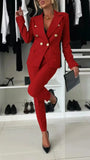 Fongt New Women's Pure Color Bred Suit Independent Fashion Leisure Pocket