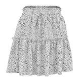 Summer Dot Print High Waist Skirt Women Vintage Plus Size Sexy Mini Skirts A Line Streetwear Chiffon Bandage Boho