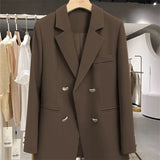 Fongt Collar Suit Jacket Female Spring Autumn New Korean Version Design Advanced Sense Korean Version Fashion Casual Suit Jacket-Outfit