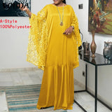 Summer Dress 2022 VONDA Vintage Lace Patchwork Party Long Maxi Dress Beach Sundress Ruffled Vestido Kaftan Robe