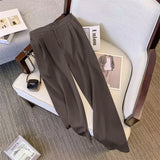 Fongt Wide Leg Pants Women's Pants Spring And Autumn 2024 New High Waist Hanging Feeling Straight Tube Advanced Sense Show Thin White Pants Summer-Outfit
