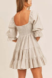Gingham Babydoll Dress 703-0-Outfit