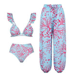 Fongt New Swimwear 2-Piece Set Vacation Bikini Beach Sexy Bikini One-Piece Conservative Swimsuit