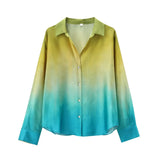 Fongt Summer Tie-Dye Silk-Stained Shirt Trousers Set