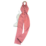 Fongt Denim Panties Femininity Hanging Neck Sleeveless Backs High Waist Slimmed Denim Jumpsuit