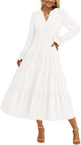 Fongt Autumn Long Dress Long Sleeve V-Neck Layered Lotle Leaves By The A-Line Cocktail Party