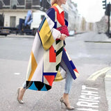 Fongt Spring And Autumn Wishebay Long Horn Sleeve Coat Print Loose Wind Coat