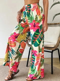 Fongt Hot New Print Leisure Printing Wide Legs Fashion Beach Women's Pants