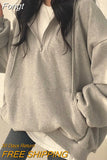Y2K Korean Hoodie Women Harajuku Oversized Casual Hooded Coats Lantern Long Sleeve Pocket Pullover