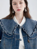 Women Spring Autumn Denim Jackets Basic Coats New Fashion Female Long Sleeve Solid Casual Outerwear Lapel
