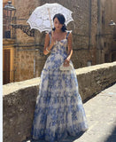 Women's Wear New Style Spring And Summer Shoulder Fashion Eugen Gauze Long Temperament Evening Dress Woman-Outfit