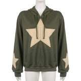 Fongt And Winter New Add Velvet And Thick Hoodie Men And Women Star Zipper Hat Cardigan