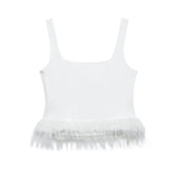 Fongt And Winter New Solid Color Feathers Elastic Body Slings