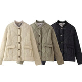 Fongt Women's Exploding Quilt Button Cotton Suit Fashion Comfortable Retro Casual Jacket Jacket
