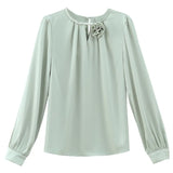 Fongt Satin Shirt Female Spring New Gentle Foreign Style Pearl Hanging Feeling Foreign Style Jacket-Outfit