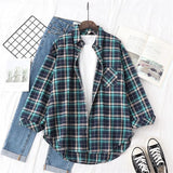 Blouses Shirts Womens Tops And Blouses 2020 Womenswear Long Sleeve Clothing Button Up Down Shirt Plaid Korean Female