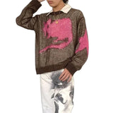 Fongt Hair Star Sweater Female Y2k New Fashion Round Collar Sweater 803-Outfit