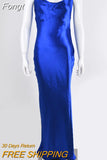 Backless Satin Dresses for Women 2023 Autumn Spaghetti Strap Sleeveless Party Night Clubwear Sexy Slip Dress