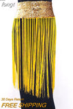 Rave Wear Outfits Clothing Tassel Fringe Midi Skirt Women Solid Sequin Burning Party