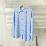 Fongt Women's Dress French Elegant Hot Diamond Diamond Diamond Linge Casual Thin Long-Sleeved Collar Shirt Shirt