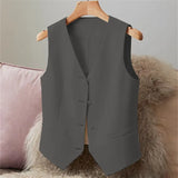 Fongt Suit Vest Young Vest Spring And Autumn New Repair Women Black Short Female Horse Clip Small