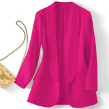 Fongt East Hot Style Spring And Autumn Temperament Commuting Solid Color Lapel Long Sleeve Small Suit Korean Version Coat Female-Outfit