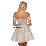 Fongt Women's Prom Evening Dress Short A Swing 2025 New Cocktail Party Shoulder Princess
