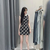 Fongt To Solve The Waste Soil Polo Wind Bell Sleeveless Dress Summer Lattice Short Cut Age Chic