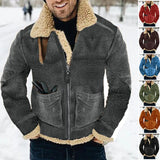 Fongt New Fur One Men's Coat Thick Lamb Hair Medium Long Imitation Leather Jacket Seven Color Eight Yards
